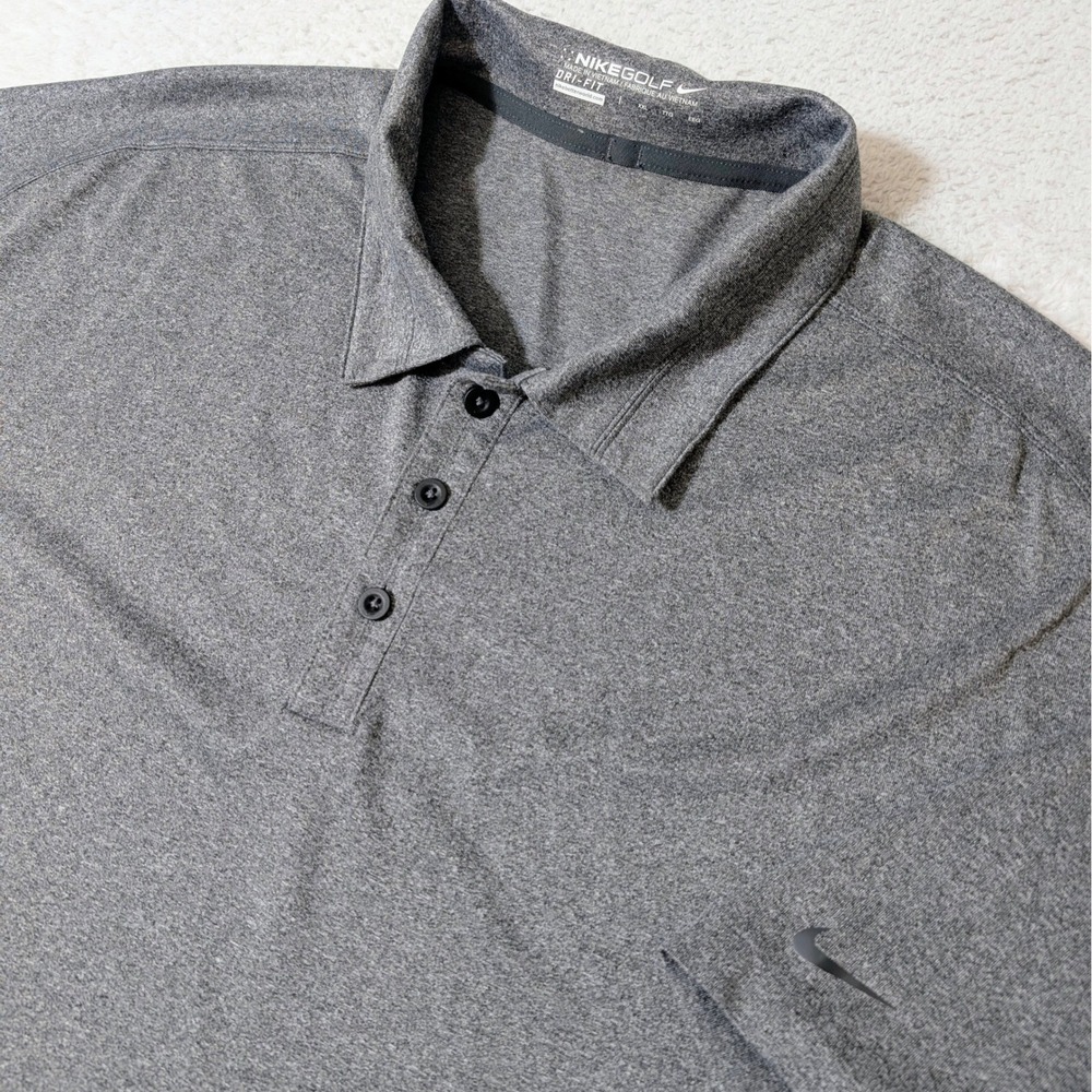 Nike Golf Polo Shirt Men 2XL Gray Dri-FIT Short Sleeve Performance 474231-032